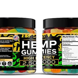 Elevate your relaxation routine with Vitamax Hemp Gummies. Each bottle comes packed with 100 natural fruit-flavored gummies, each enriched with 2,500,000 hemp extract.